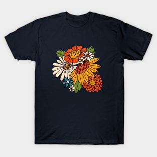 70s Retro Floral - Bold T-Shirt